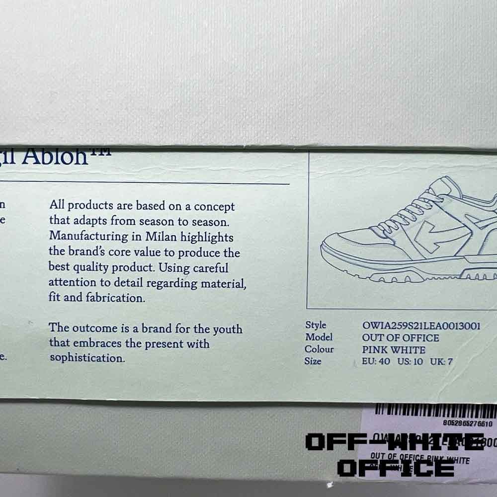 کتونی آف وایت اوت آف آفیس سفید صورتی Off-White Out of Office White Pink — تصویر ۵