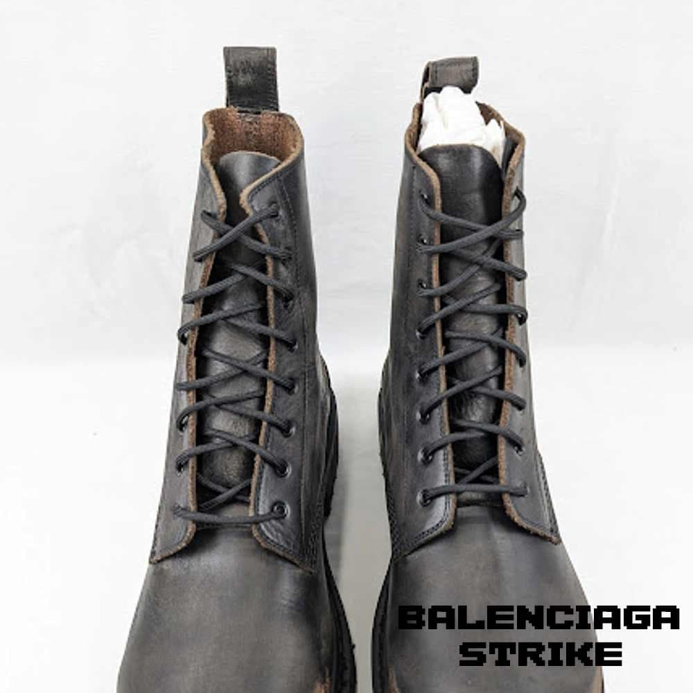 بوت بالنسیاگا استرایک چرم قهوه ای Balenciaga Strike Leather Brown Boots — تصویر ۷