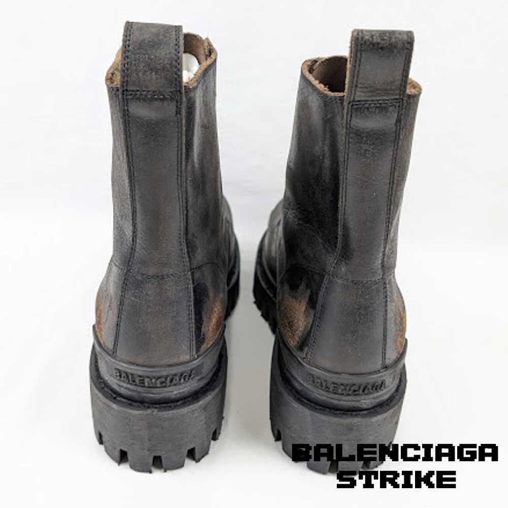 بوت بالنسیاگا استرایک چرم قهوه ای Balenciaga Strike Leather Brown Boots — تصویر ۳