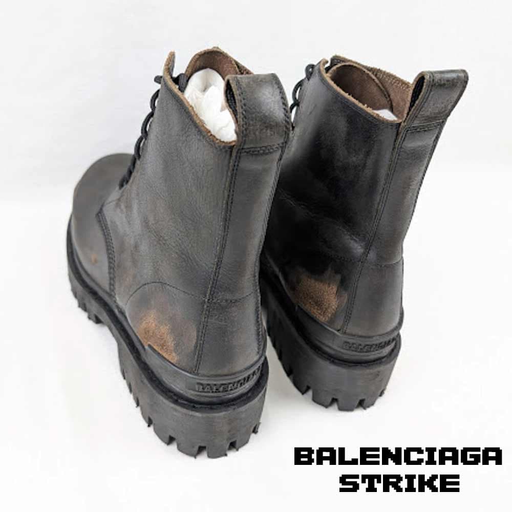 بوت بالنسیاگا استرایک چرم قهوه ای Balenciaga Strike Leather Brown Boots — تصویر ۸