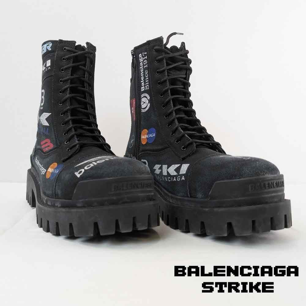بوت بالنسیاگا استرایک کمبت مشکی Balenciaga Strike Combat Boots — تصویر ۲