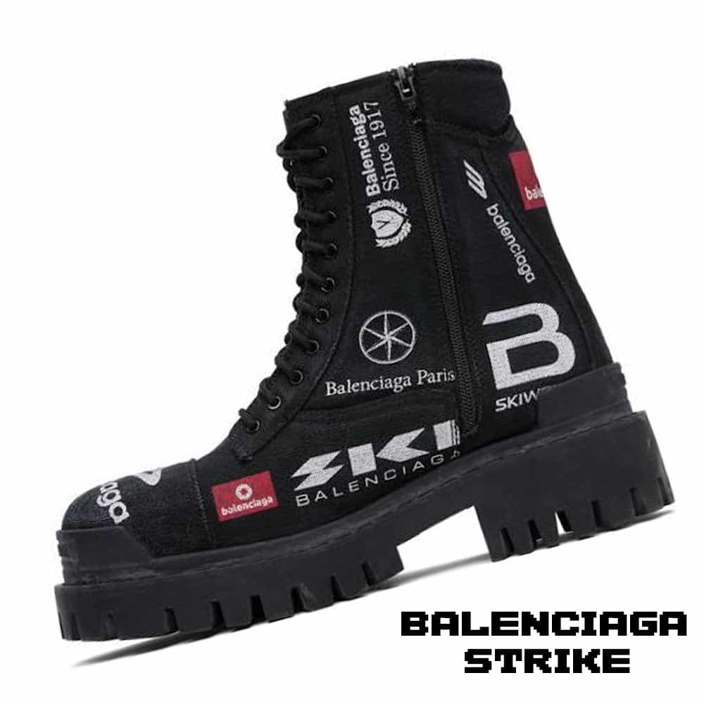 بوت بالنسیاگا استرایک کمبت مشکی Balenciaga Strike Combat Boots
