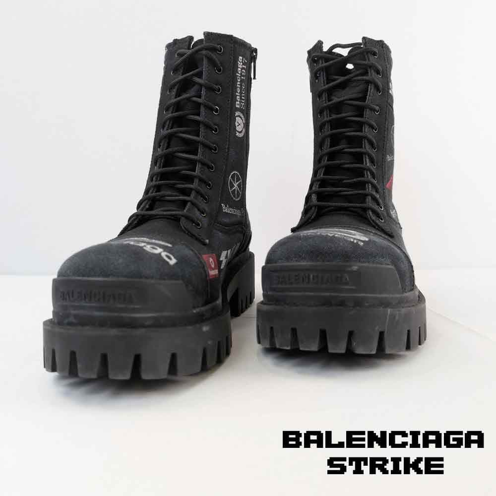بوت بالنسیاگا استرایک کمبت مشکی Balenciaga Strike Combat Boots — تصویر ۳