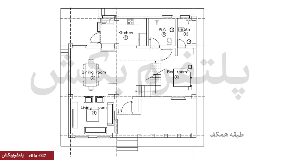 طراحی ویلا دوبلکس مدرن【پلان دوبلکس】villa-047 — تصویر ۳