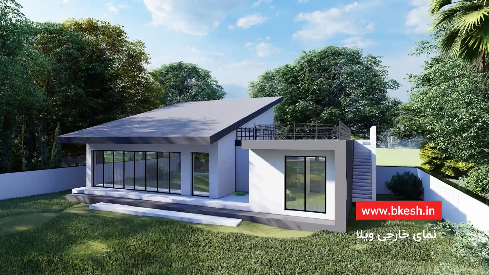 طراحی ویلا فلت مدرن【سه خوابه210متر】villa-043 — تصویر ۲