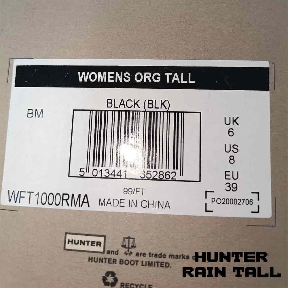 بوت هانتر زنانه ساق بلند مشکی مات Hunter Original Rain Women’s Boots Black — تصویر ۶