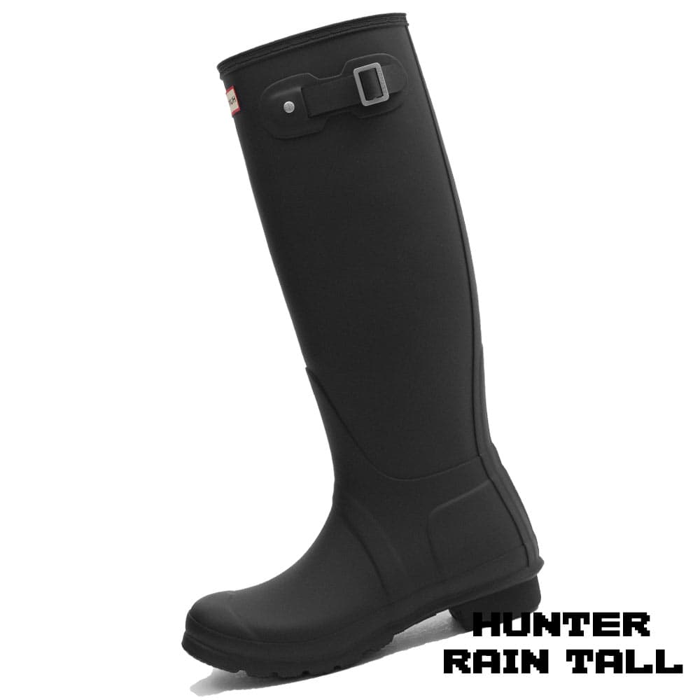 بوت هانتر زنانه ساق بلند مشکی مات Hunter Original Rain Women’s Boots Black