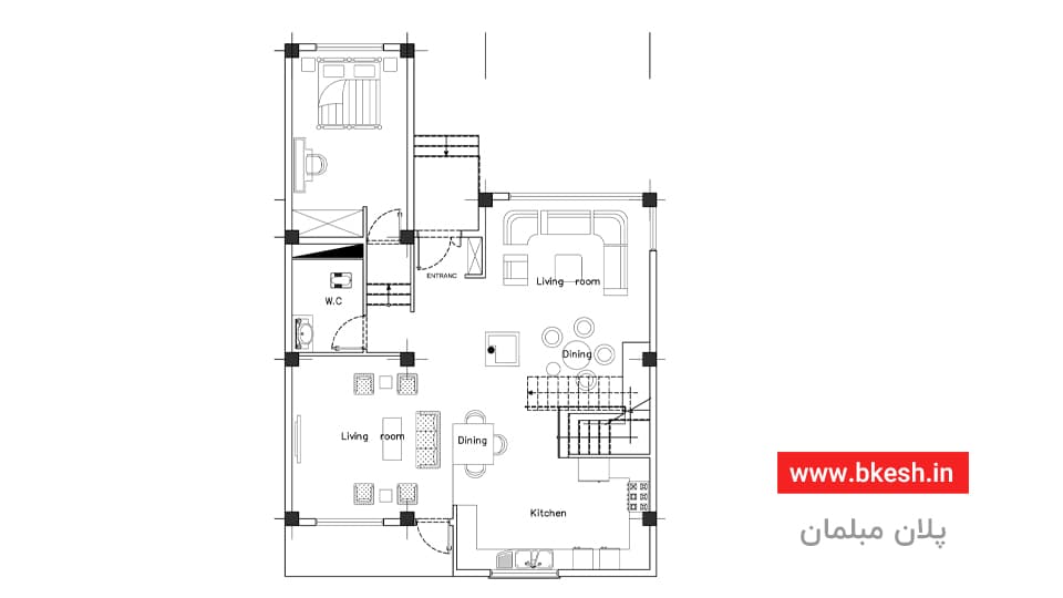 طراحی ویلا سه خوابه مدرن【دوبلکس】villa-050 — تصویر ۳