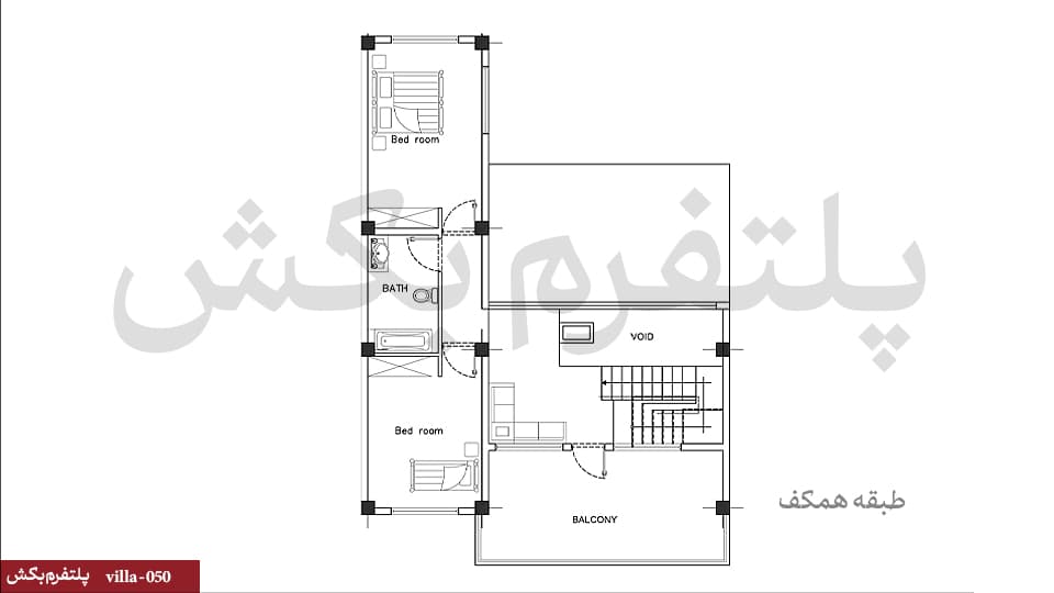 طراحی ویلا سه خوابه مدرن【دوبلکس】villa-050 — تصویر ۴