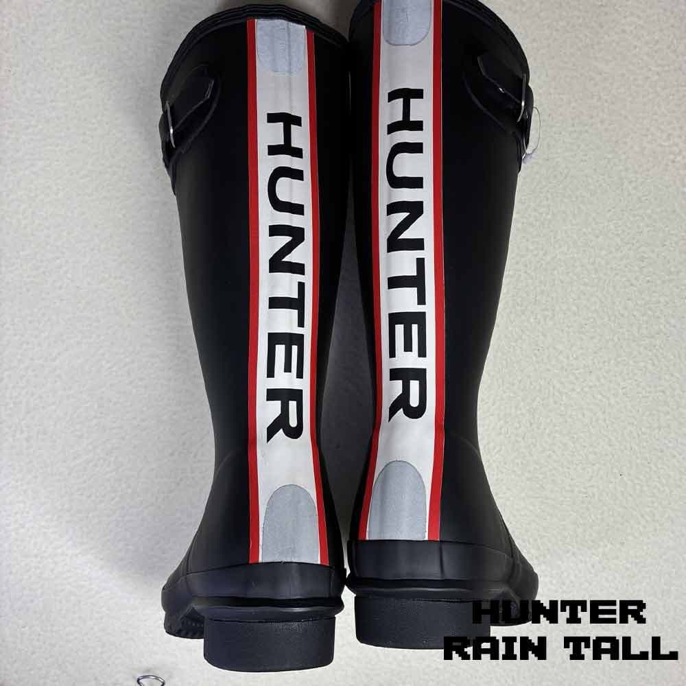 بوت هانتر زنانه ساق بلند مارک دار مشکی Hunter Original Rain Women’s Boots Tri Color Black — تصویر ۵