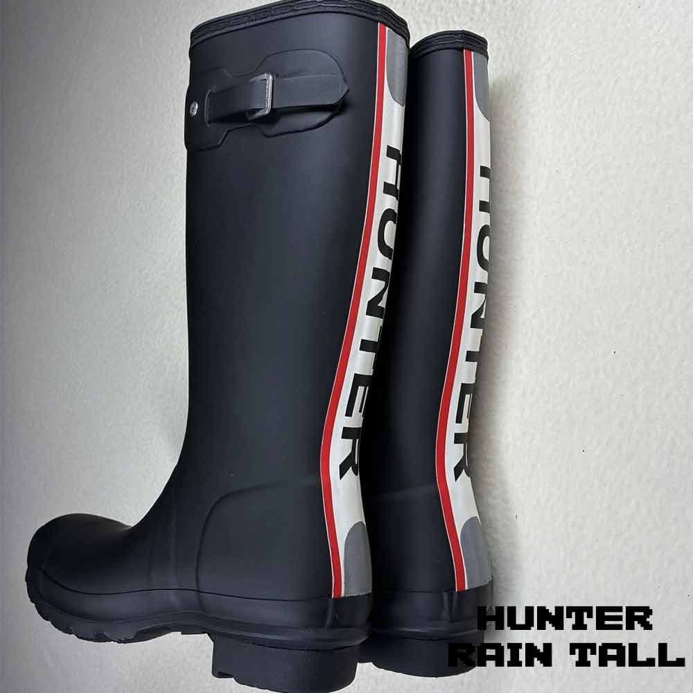 بوت هانتر زنانه ساق بلند مارک دار مشکی Hunter Original Rain Women’s Boots Tri Color Black — تصویر ۲