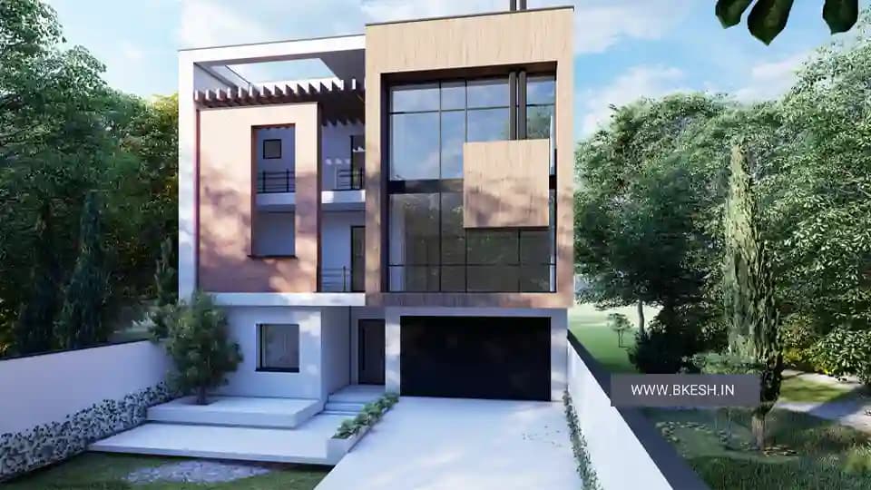 طراحی ویلا تریبلکس استخردار【ویلا مدرن】villa-022 — تصویر ۲