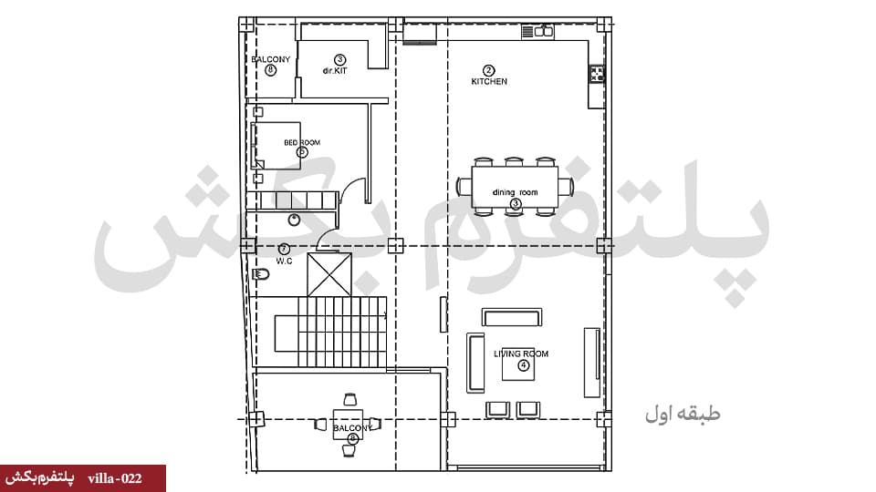 طراحی ویلا تریبلکس استخردار【ویلا مدرن】villa-022 — تصویر ۴