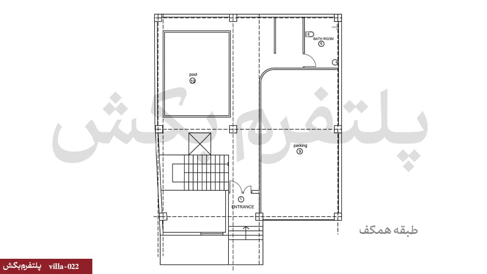 طراحی ویلا تریبلکس استخردار【ویلا مدرن】villa-022 — تصویر ۳