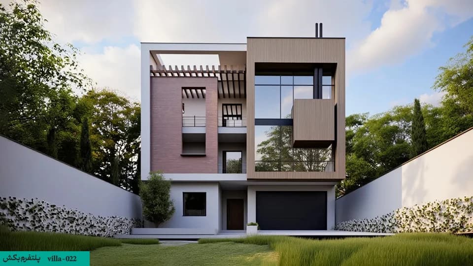 طراحی ویلا تریبلکس استخردار【ویلا مدرن】villa-022