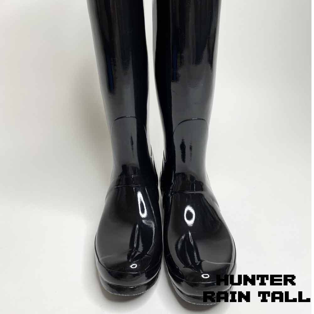 بوت هانتر زنانه ساق بلند مشکی براق Hunter Original Rain Women’s Boots Black Shiny — تصویر ۲
