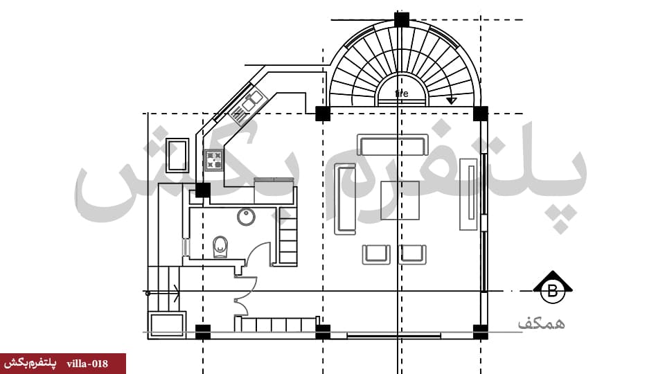 نقشه ویلا دوبلکس【پلان دوبلکس 】villa-018 — تصویر ۴