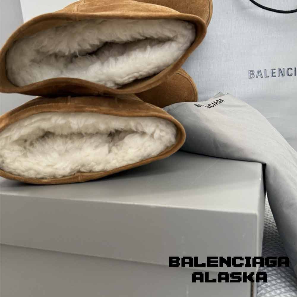 بوت بالنسیاگا آلاسکا جیر قهوه ای Balenciaga Alaska High Suede Brown — تصویر ۳