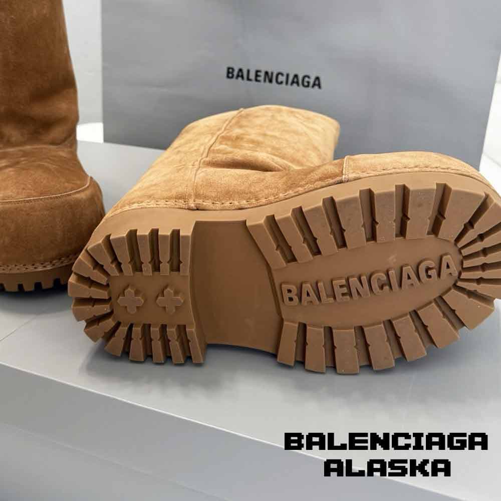 بوت بالنسیاگا آلاسکا جیر قهوه ای Balenciaga Alaska High Suede Brown — تصویر ۲