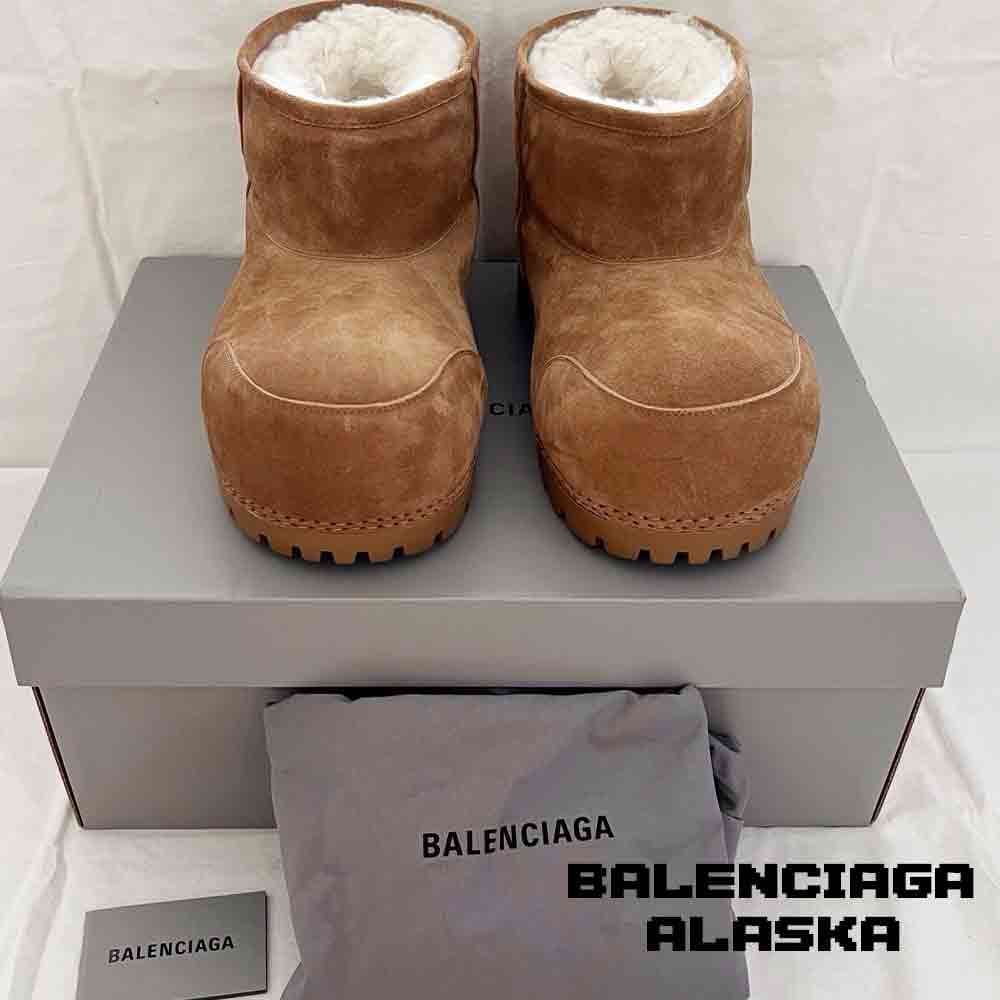 نیم بوت بالنسیاگا آلاسکا جیر قهوه ای Balenciaga Alaska Low Suede Brown — تصویر ۳