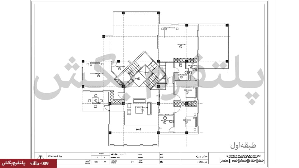 نقشه ویلا دوبلکس【ویلا چهار خوابه】villa-009 — تصویر ۴