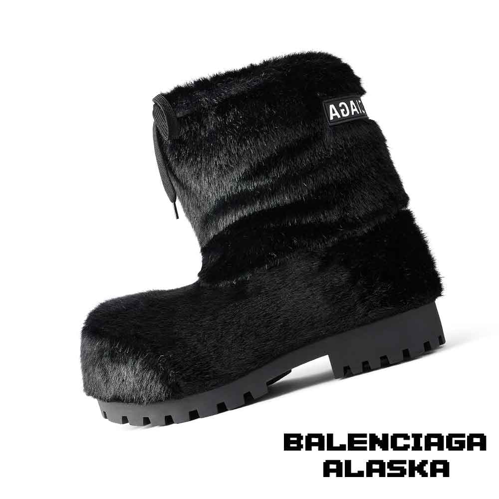 بوت بالنسیاگا آلاسکا برفی مشکی پشمی Balenciaga Alaska Snow Black