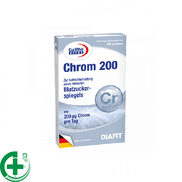 قرص کروم 200 میکروگرم یوروویتال 60 عددی/ Eurho Vital Chrom 200 µg 60 Tabs