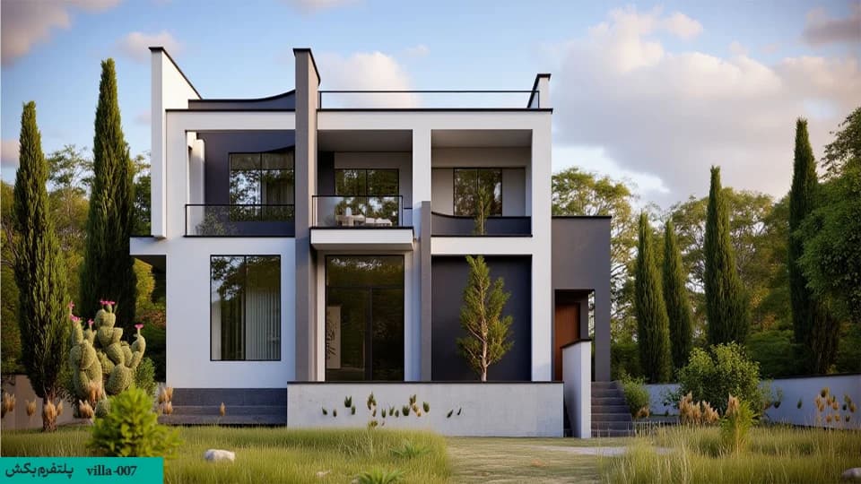 نقشه ساختمان ویلایی【نقشه ساختمان دوبلکس】villa-007