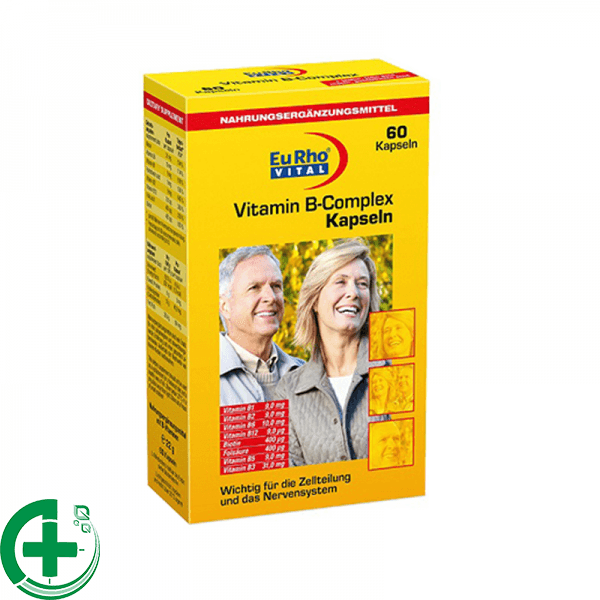 کپسول ویتامین ب کمپلکس یوروویتال60 عددی/ EuRho Vital Vitamin B-Complex 60 Caps