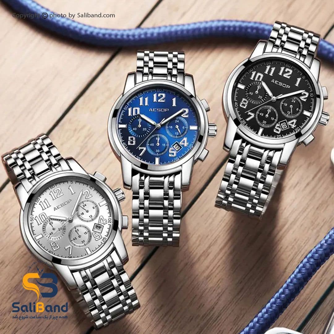 ساعت مردانه بند استیل آزوپ مدل 1080G steel — تصویر ۴
