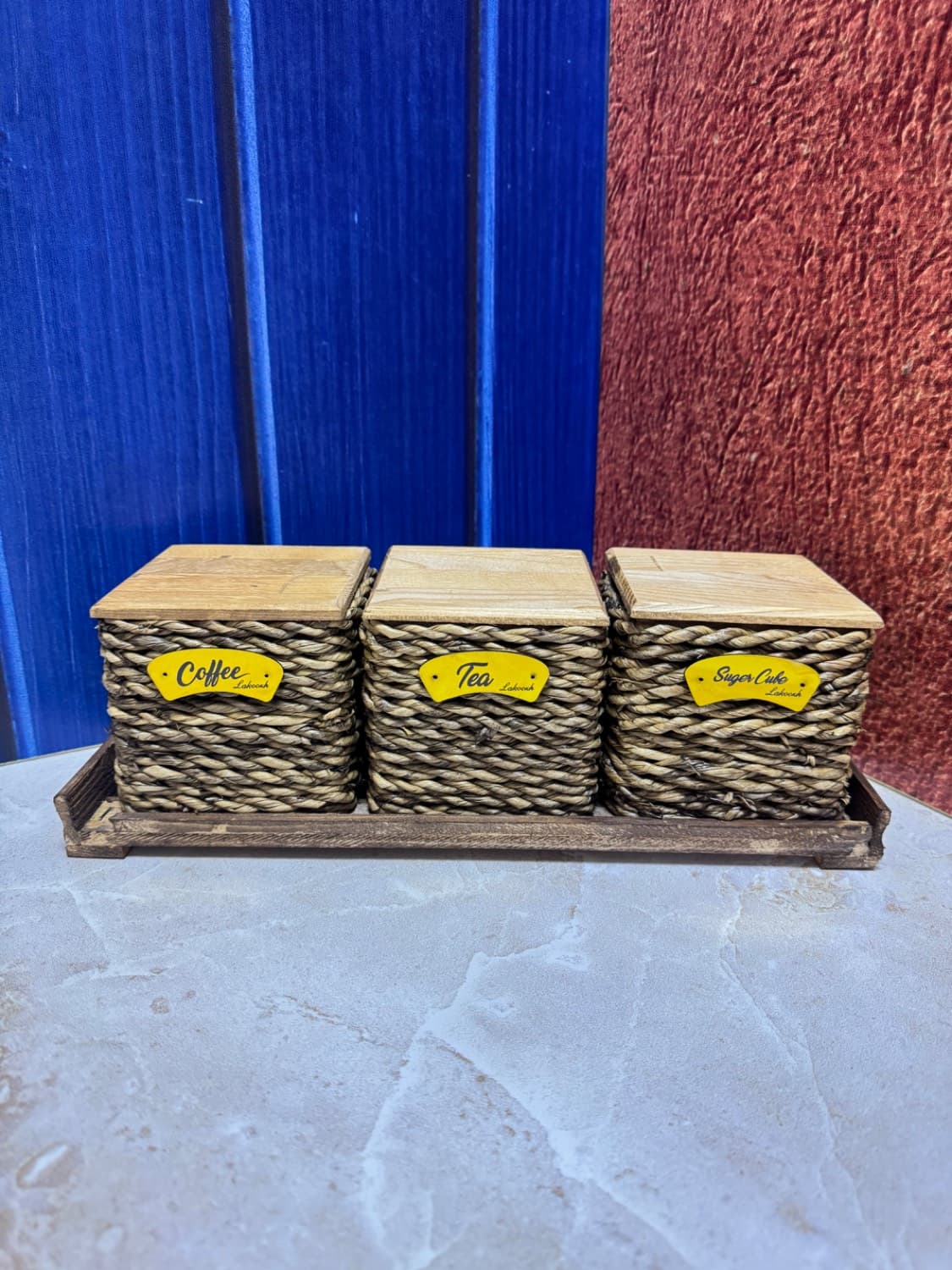 جا ادویه 3 خانه حصیری چوبی