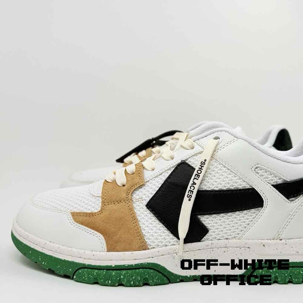 کتونی آف وایت ساق کوتاه سفید مشکی سبز OFF-WHITE Out Of Office Sneaker White Black Green — تصویر ۵
