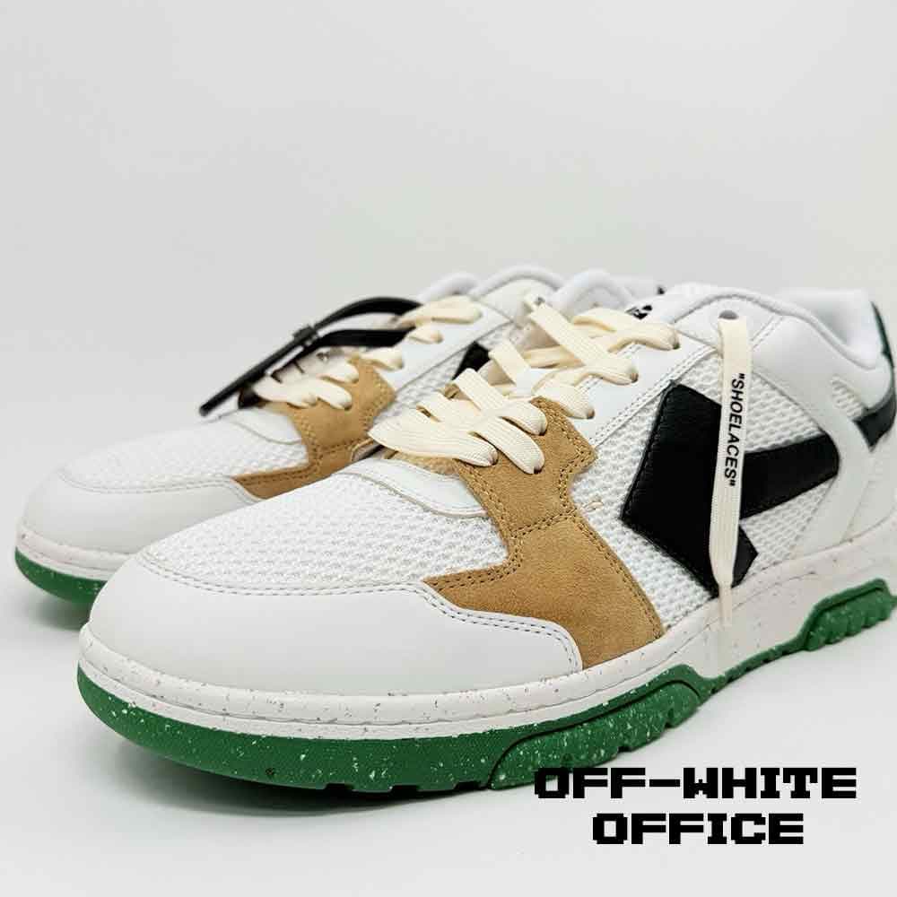 کتونی آف وایت ساق کوتاه سفید مشکی سبز OFF-WHITE Out Of Office Sneaker White Black Green — تصویر ۴