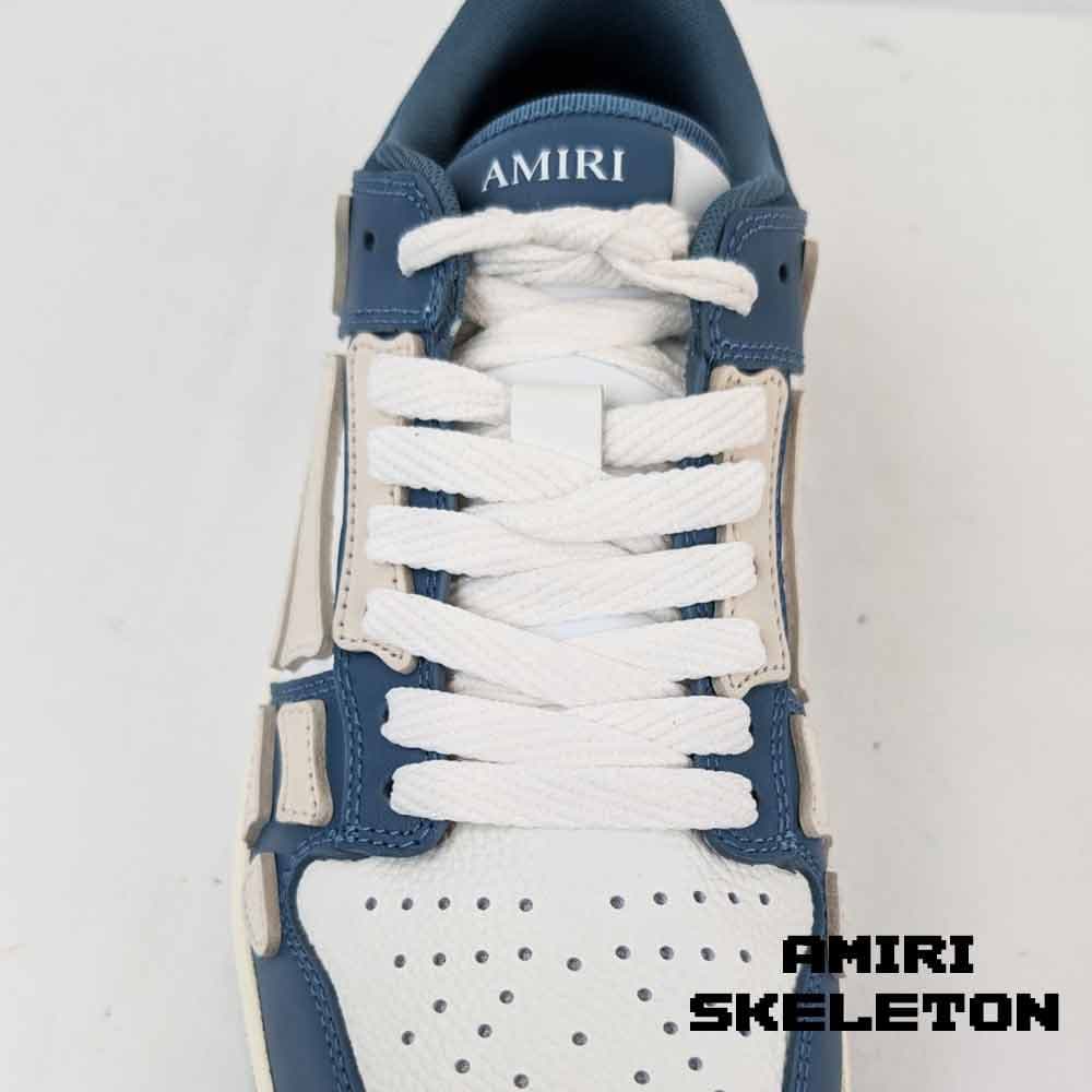 کتونی امیری بدون ساق اسکلت آبی سفید کرم Amiri Debossed Skeleton Low Top Blue White — تصویر ۵