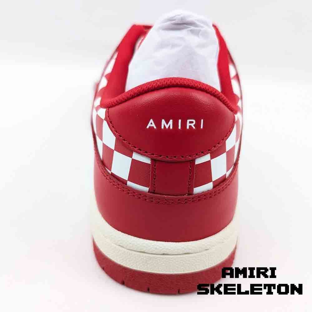 کتونی امیری ساق کوتاه اسکلت قرمز سفید Amiri Checked Skeleton Low Top Red White — تصویر ۷