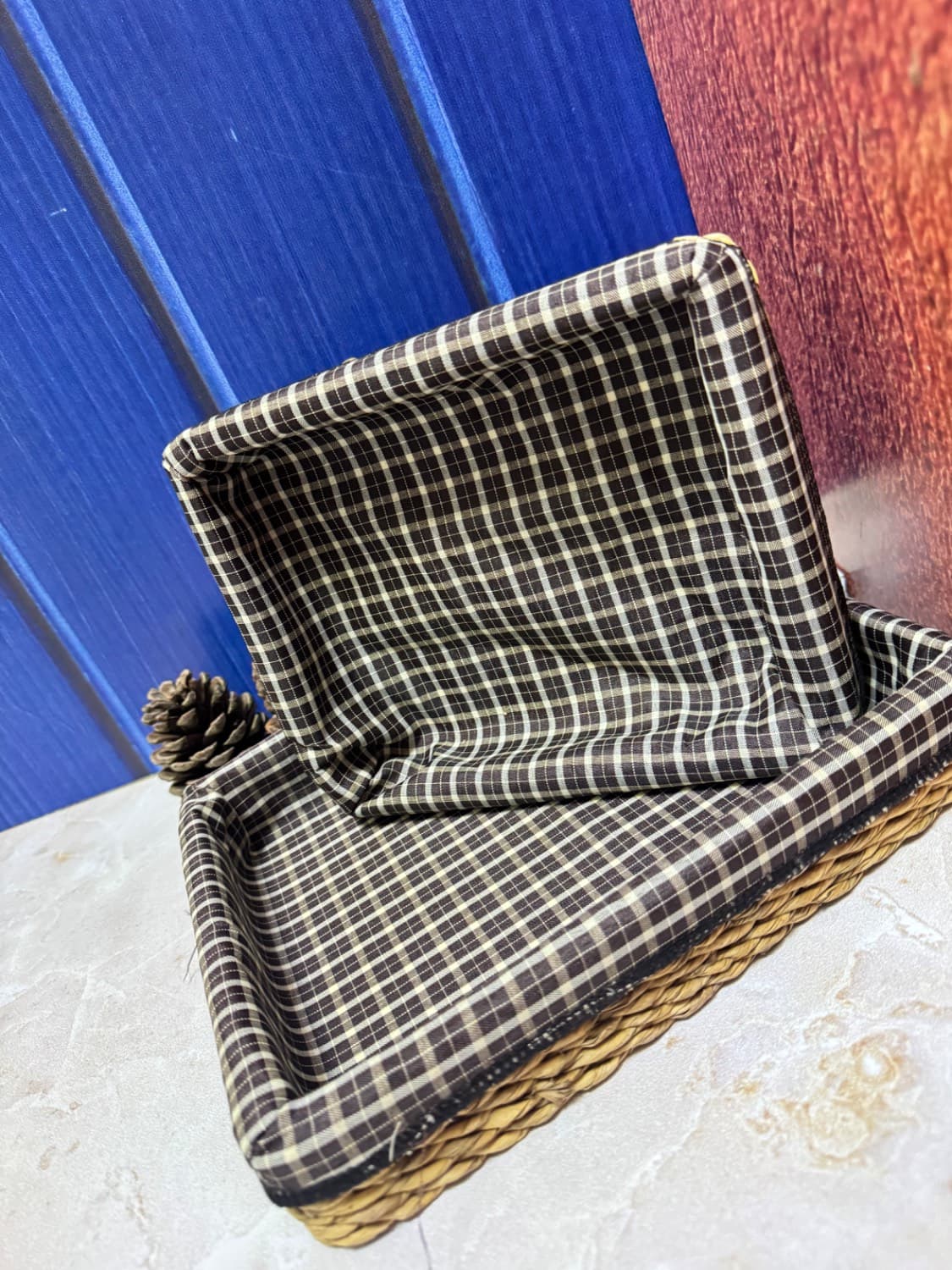 سبد نان حصیری و پارچه ای — تصویر ۲