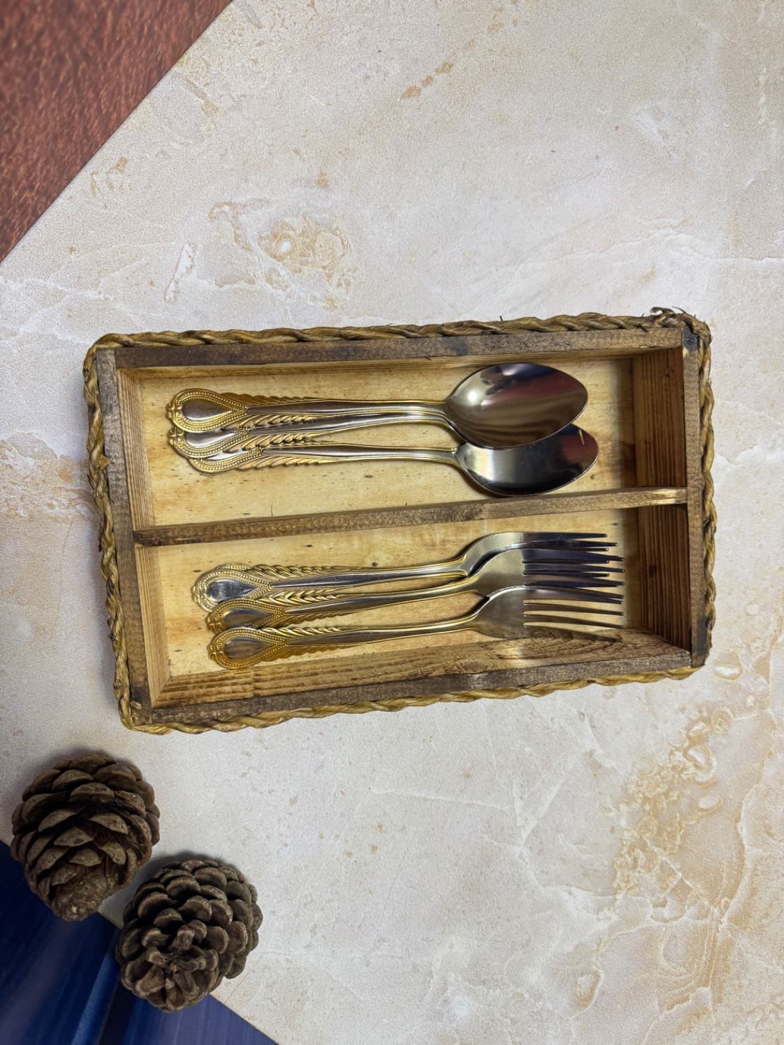 جا قاشق و چنگال حصیری — تصویر ۳