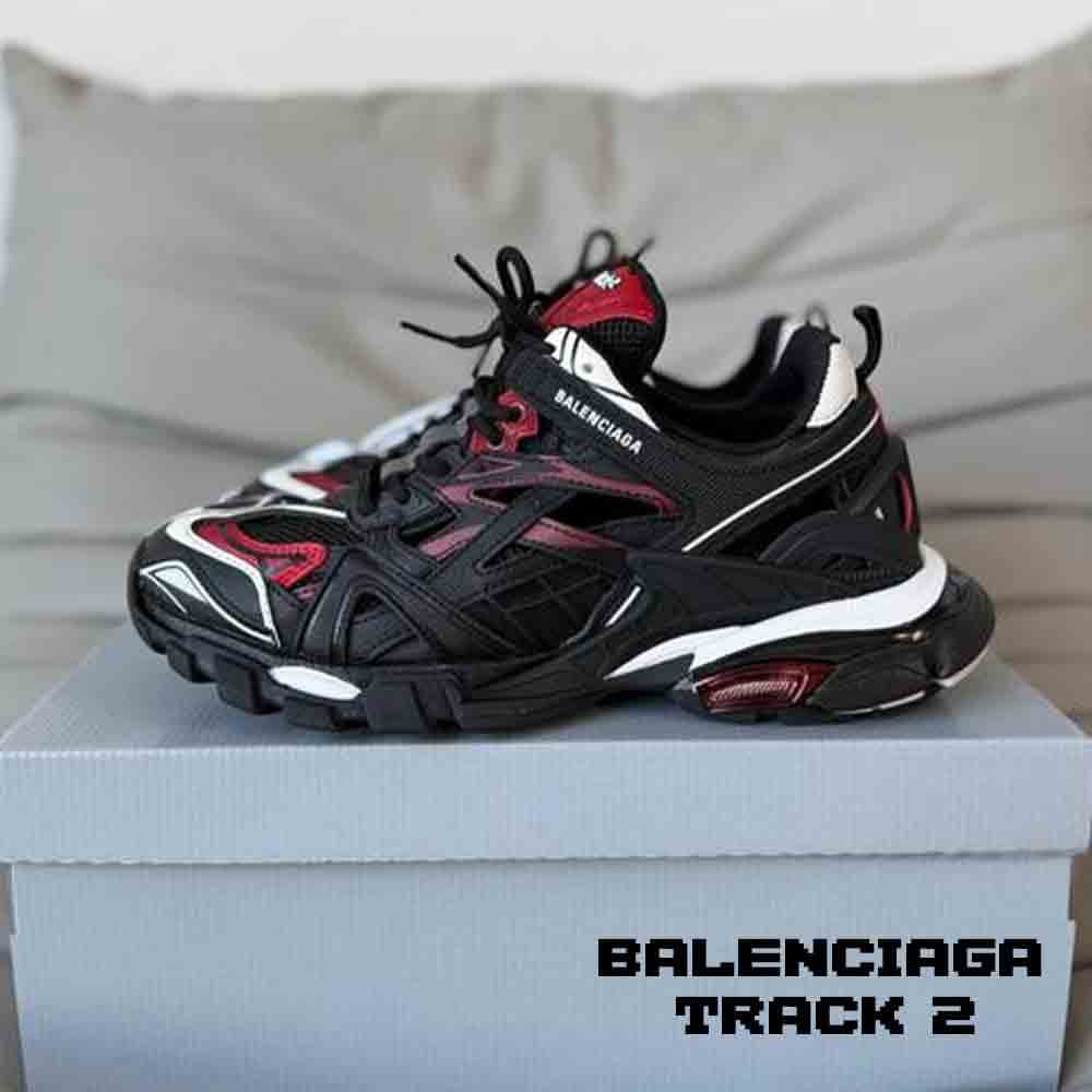 کفش کتونی بالنسیاگا ترک 2 مشکی قرمز Balenciaga Track 2 black red — تصویر ۳