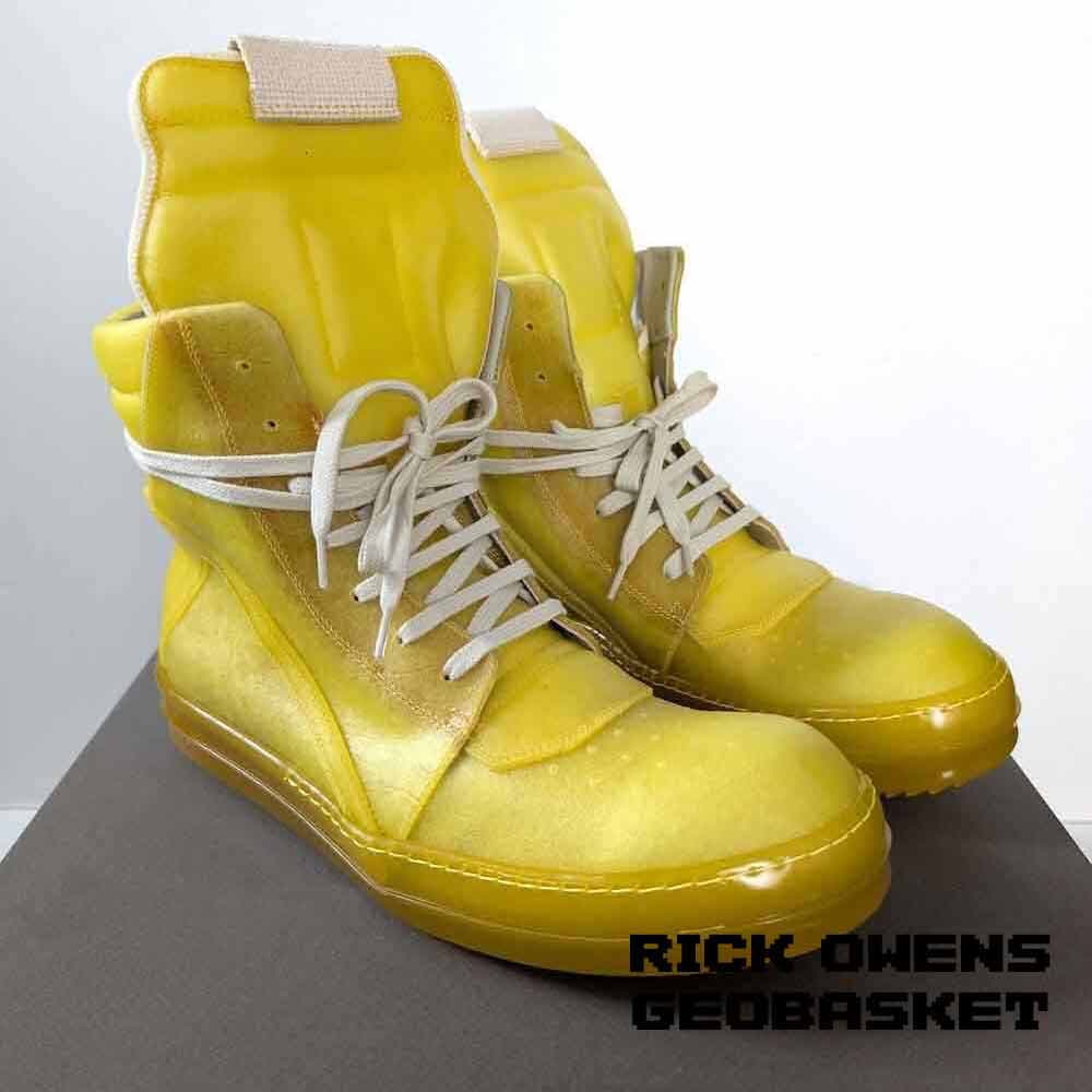 کفش ریک اونز جئو بسکت ساقدار ژله ای زرد Rick Owens Geobasket Transparent Yellow — تصویر ۷