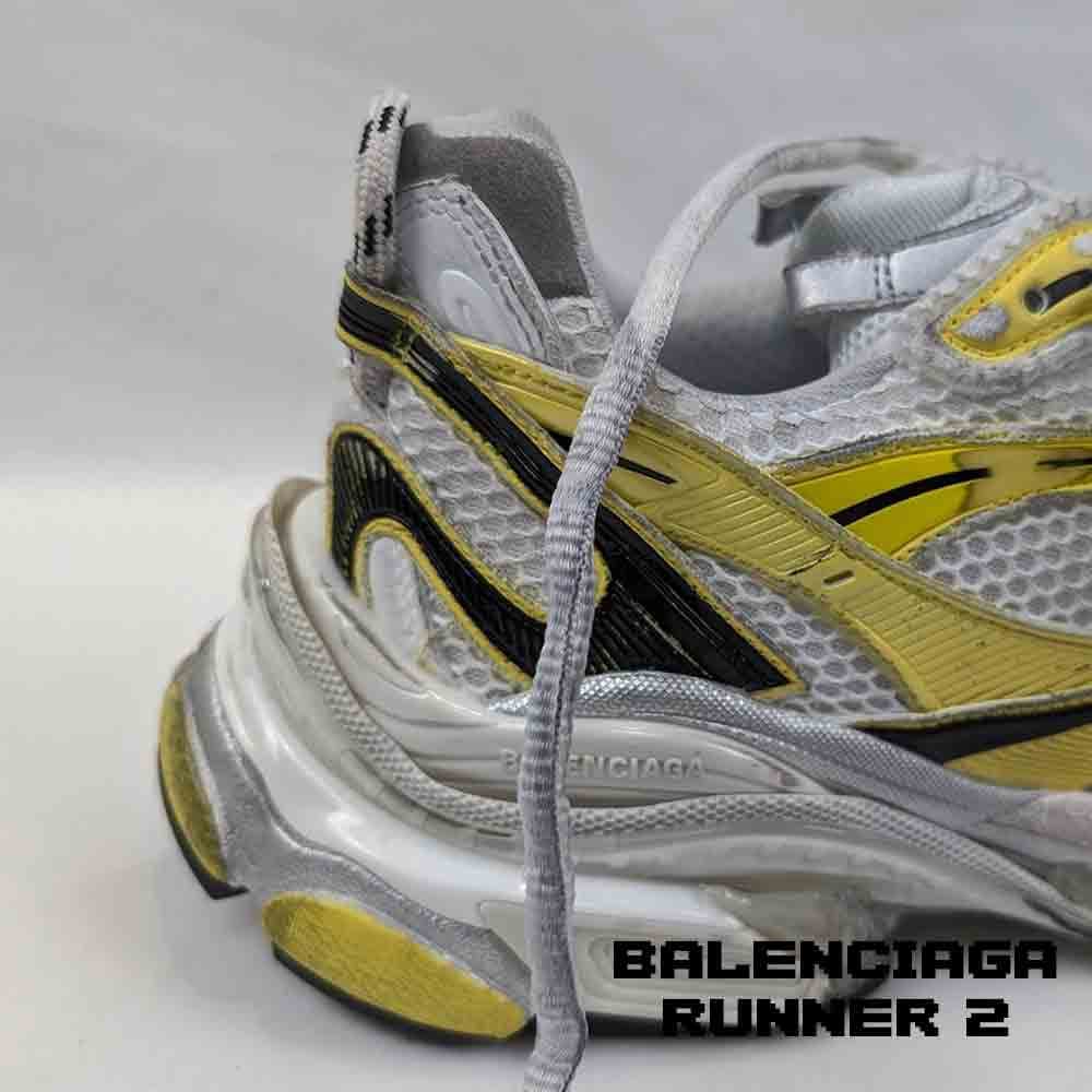 کفش کتونی بالنسیاگا رانر 2 سفید زرد خاکستری Balenciaga Runner 2 White Yellow Grey — تصویر ۴