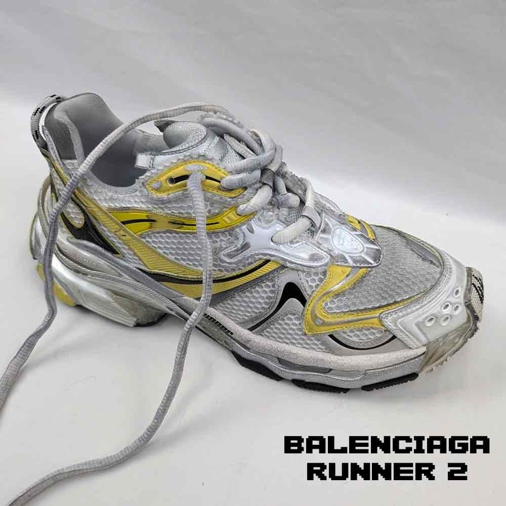 کفش کتونی بالنسیاگا رانر 2 سفید زرد خاکستری Balenciaga Runner 2 White Yellow Grey — تصویر ۲