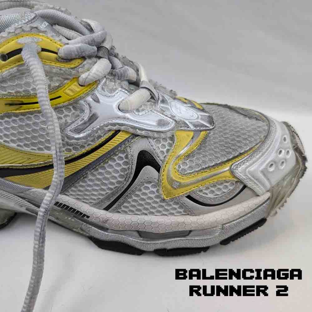 کفش کتونی بالنسیاگا رانر 2 سفید زرد خاکستری Balenciaga Runner 2 White Yellow Grey — تصویر ۳