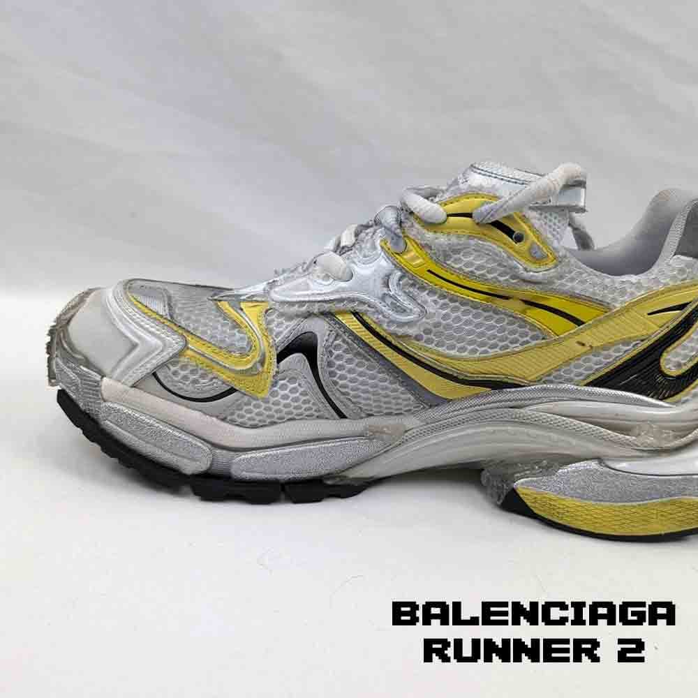 کفش کتونی بالنسیاگا رانر 2 سفید زرد خاکستری Balenciaga Runner 2 White Yellow Grey — تصویر ۵