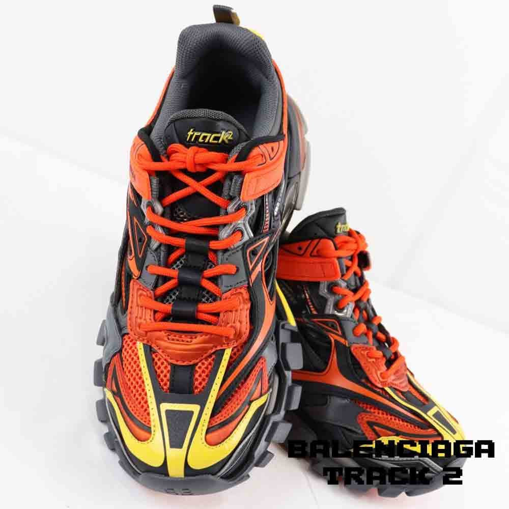 کفش کتونی بالنسیاگا ترک 2 مولتی کالر نارنجی زرد طوسی Balenciaga Track 2 Multicolor Orange Yellow Gery — تصویر ۴