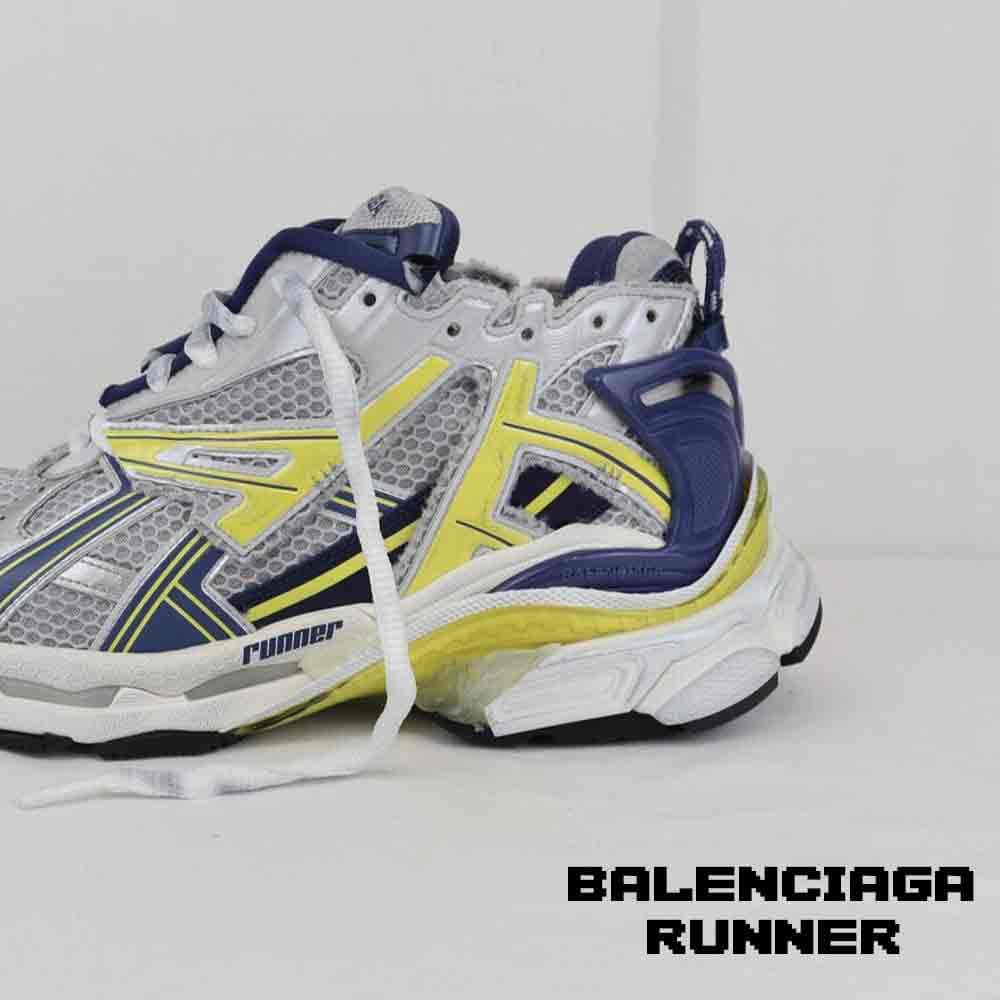 کفش کتونی بالنسیاگا رانر آبی زرد سفید Balenciaga Runner Blue Yellow White — تصویر ۷