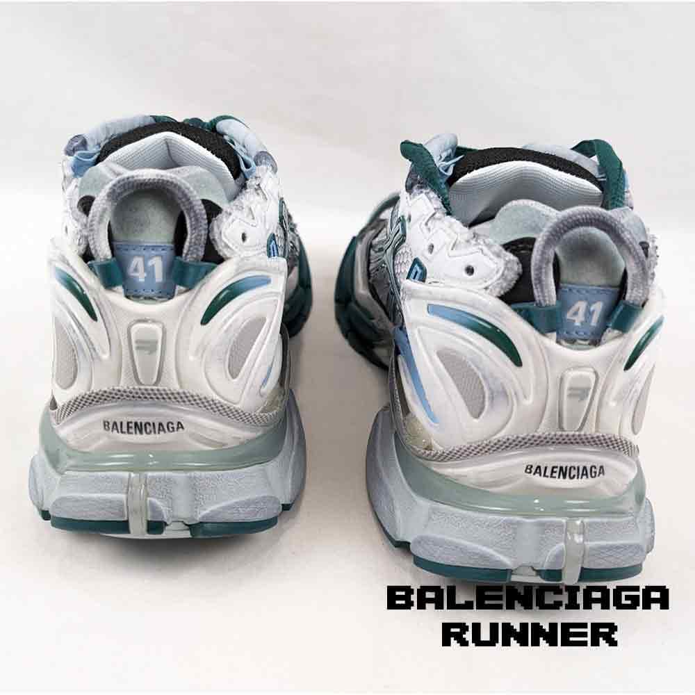 کفش کتونی بالنسیاگا سفید آبی سبز Balenciaga Runner White Green — تصویر ۳