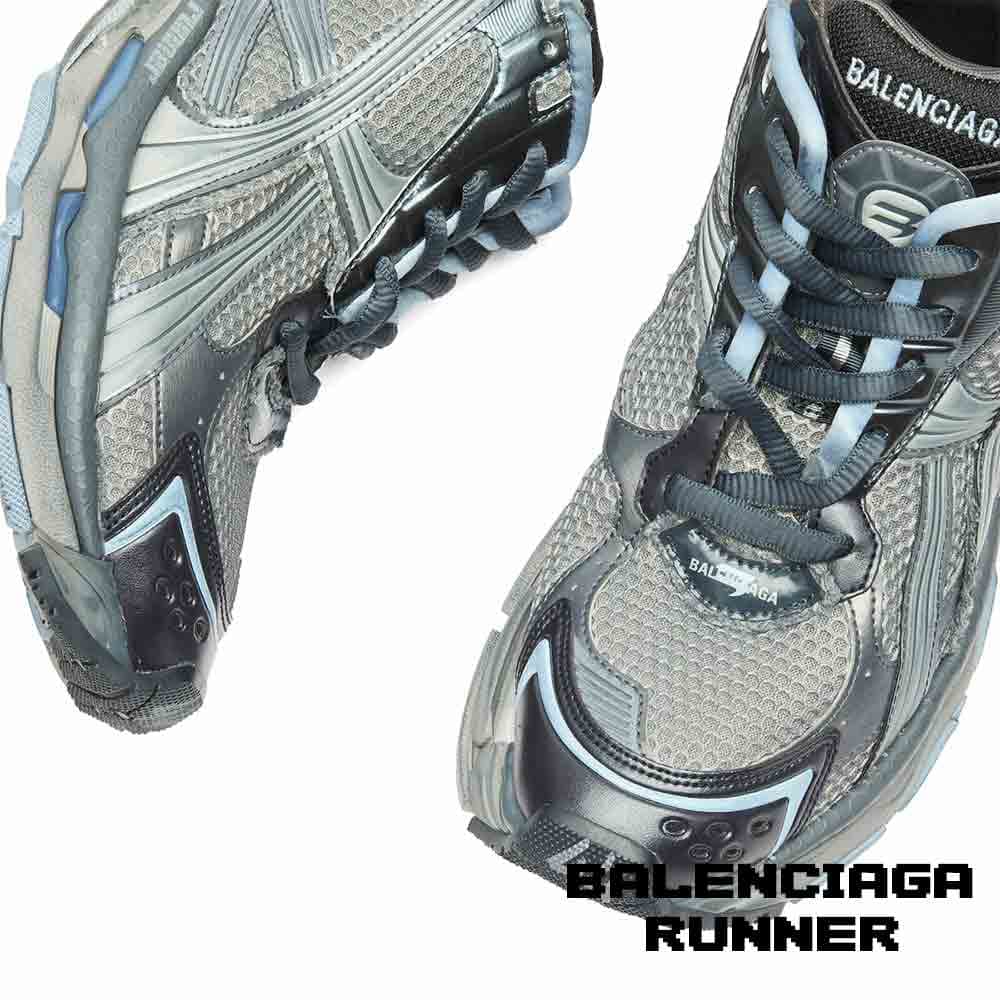 کفش کتونی بالنسیاگا رانر خاکستری طوسی آبی Balenciaga Runner Grey/Navy/Light Blue — تصویر ۴