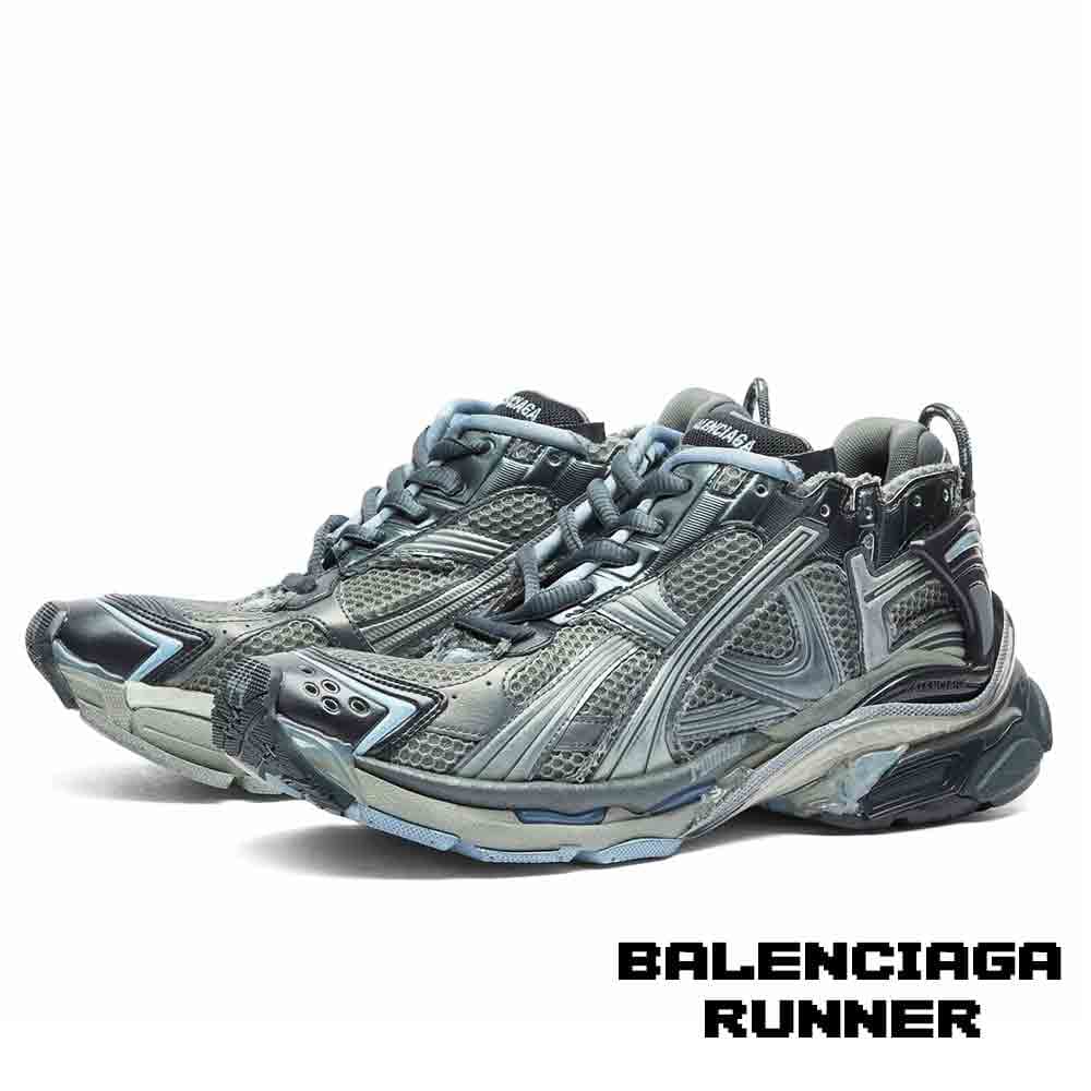 کفش کتونی بالنسیاگا رانر خاکستری طوسی آبی Balenciaga Runner Grey/Navy/Light Blue — تصویر ۵