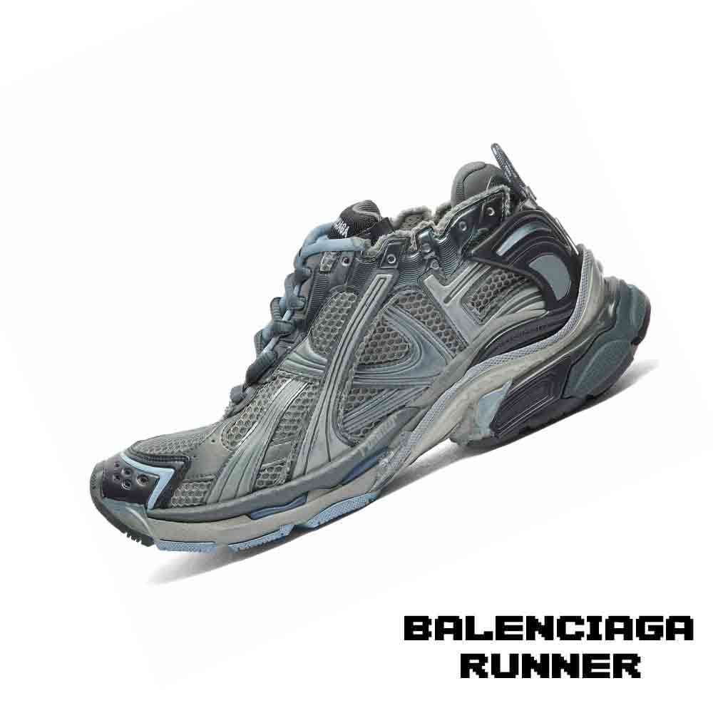 کفش کتونی بالنسیاگا رانر خاکستری طوسی آبی Balenciaga Runner Grey/Navy/Light Blue