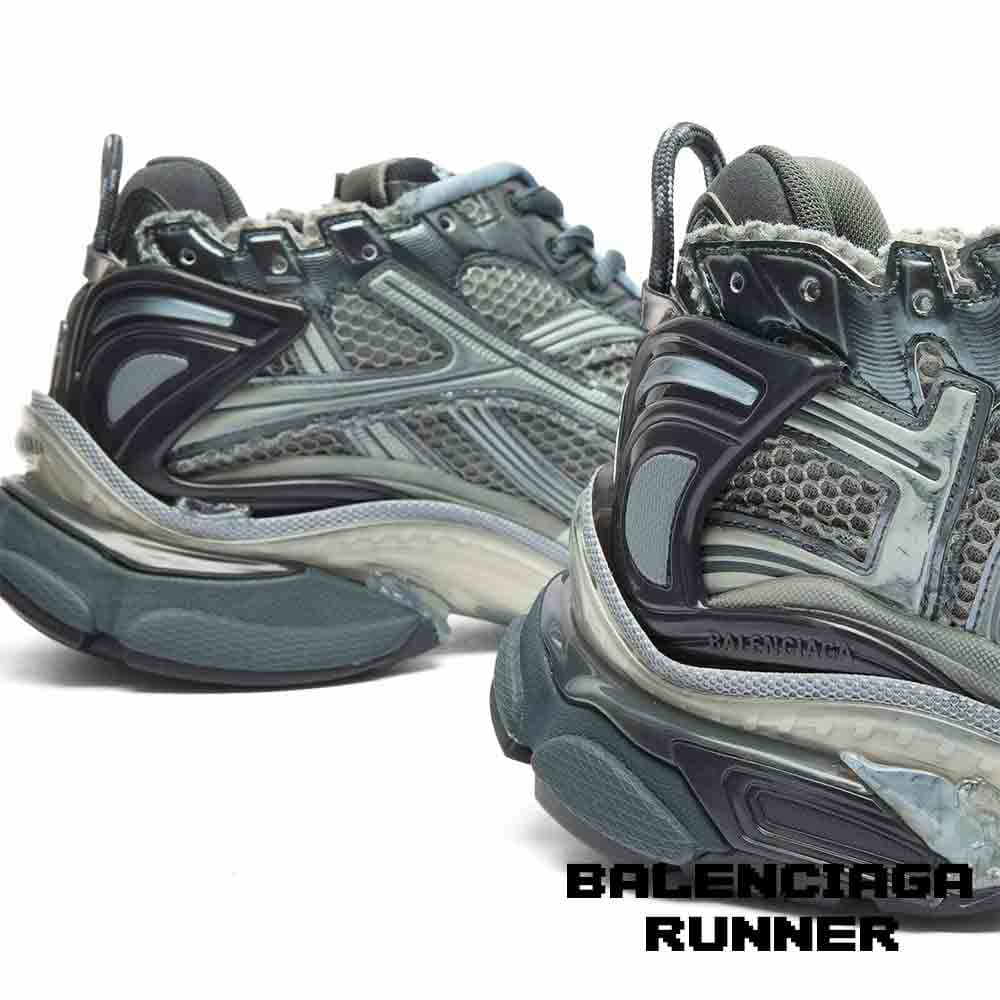 کفش کتونی بالنسیاگا رانر خاکستری طوسی آبی Balenciaga Runner Grey/Navy/Light Blue — تصویر ۳
